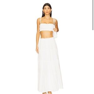 MORE TO COME Mora Maxi Skirt Set in White